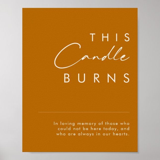 Simple Desert | Burnt Orange This Candle Burns Poster (Front)