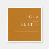 Simple Desert | Burnt Orange Wedding Napkins