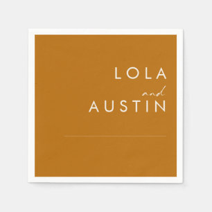 Simple Desert   Burnt Orange Wedding Napkins