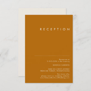 Simple Desert   Burnt Orange Wedding Reception Enclosure Card