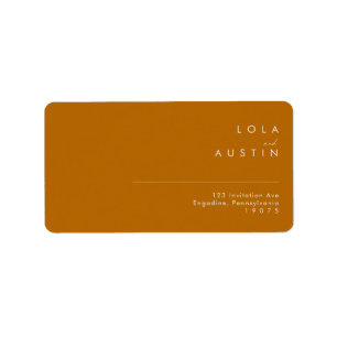Simple Desert   Burnt Orange Wedding RSVP Address Label
