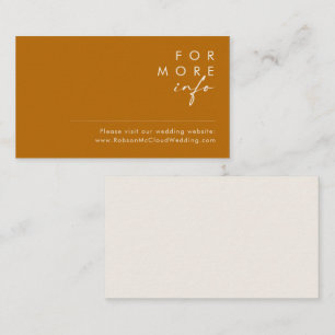 Simple Desert   Burnt Orange Wedding Website Card