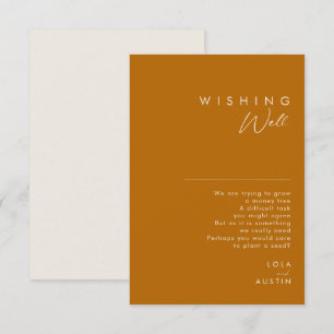 Simple Desert   Burnt Orange Wedding Wishing Well Enclosure Card
