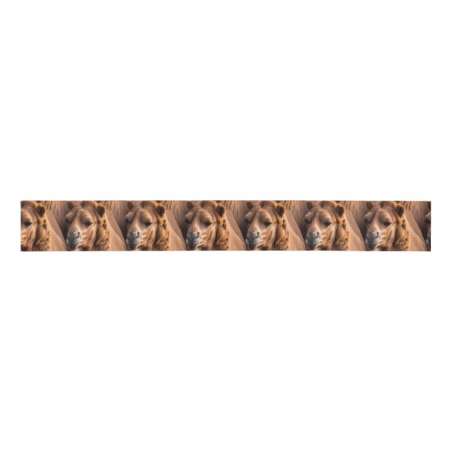 simple desert camel pattern modern  grosgrain ribbon (Front)
