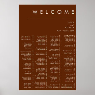 Simple Desert   Dark Cinnamon Alphabetical Seating Poster