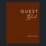 Simple Desert | Dark Cinnamon Guest Book Sign<br><div class="desc">This Simple Desert | Dark Cinnamon guest book sign is exactly what you're looking for to complete your modern rustic boho wedding. Perfect for either a vintage minimalist western vibe or a retro fall bohemian feel. The minimal natural white script truly pops with this colorful autumn background. You can choose...</div>
