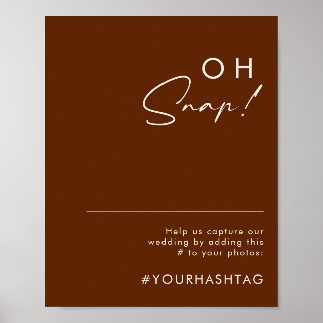 Simple Desert | Dark Cinnamon Oh Snap Hashtag Poster (Front)