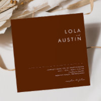 Simple Desert | Dark Cinnamon Square Invitation