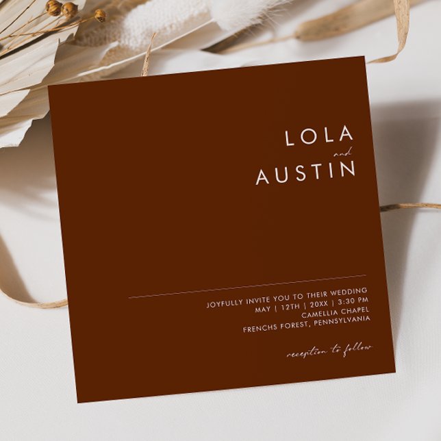 Simple Desert | Dark Cinnamon Square Invitation (Creator Uploaded)
