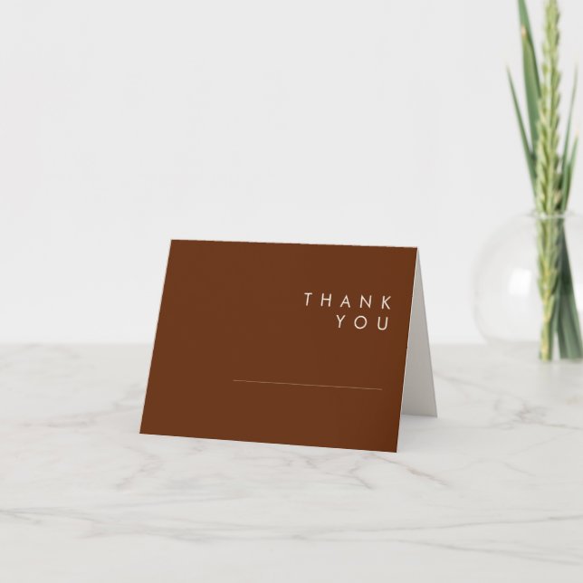 Simple Desert | Dark Cinnamon Thank You Card (Front)