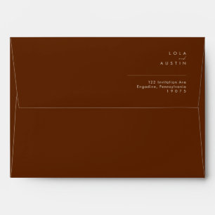 Simple Desert   Dark Cinnamon Wedding Invitation Envelope
