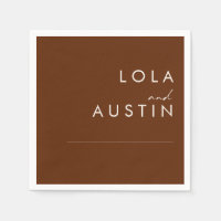 Simple Desert | Dark Cinnamon Wedding Napkins