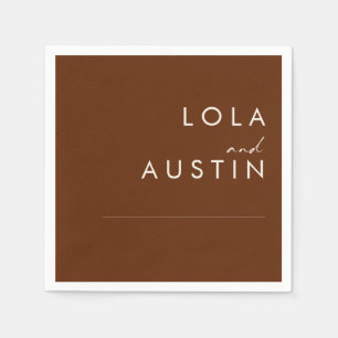 Simple Desert Dark Cinnamon Wedding Napkins