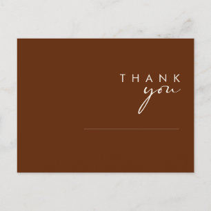 Simple Desert   Dark Cinnamon Wedding Thank You Po Postcard