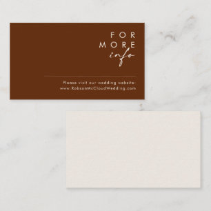 Simple Desert Dark Cinnamon Wedding Website Card