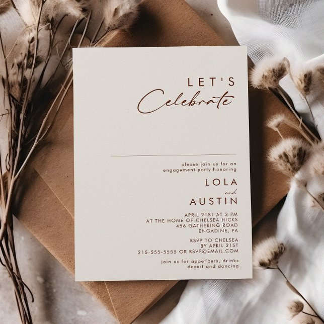 Simple Desert | Natural White Let's Celebrate Invitation (Creator Uploaded)