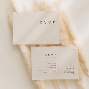 Simple Desert Natural White Menu Choice RSVP Card