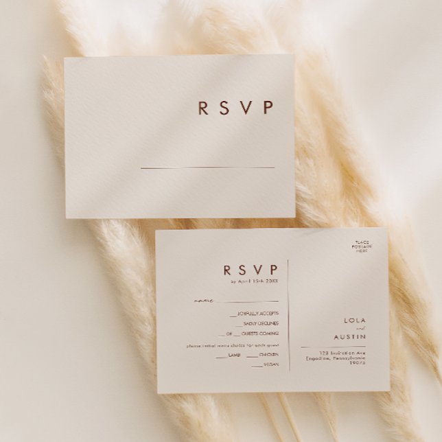 Simple Desert Natural White Menu Choice RSVP Card (Creator Uploaded)