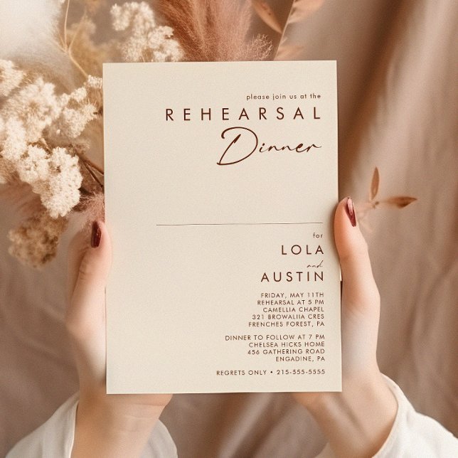 Simple Desert | Natural White Rehearsal Dinner Invitation (Creator Uploaded)