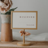 Simple Desert | Natural White Reserved Sign