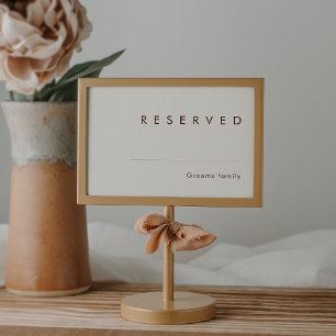 Simple Desert Natural White Reserved Sign