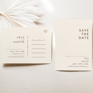 Simple Desert Natural White Save The Date Invita Invitation Postcard