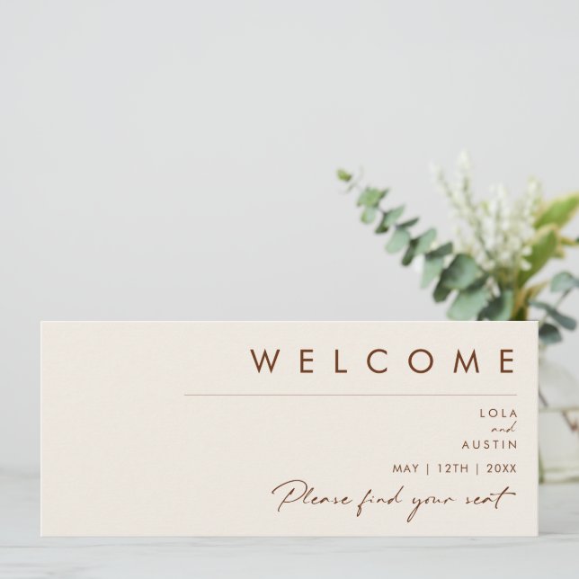 Simple Desert | Natural White Seating Chart Header (Standing Front)