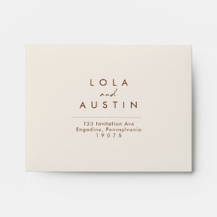 Simple Desert   Natural White self-addressed RSVP Envelope