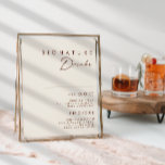 Simple Desert Natural White Signature Drinks Sign<br><div class="desc">This Simple Desert Natural White signature drinks sign is exactly what you're looking for to complete your modern rustic boho wedding. Perfect for either a vintage minimalist western vibe or a retro fall bohemian feel. The minimal dark cinnamon script truly pops with this autumn background. You can choose to keep...</div>