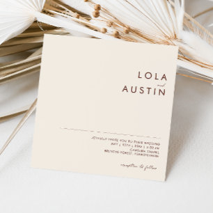 Simple Desert Natural White Square Invitation
