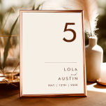 Simple Desert | Natural White Table Number<br><div class="desc">This Simple Desert | Natural White table number is exactly what you're looking for to complete your modern rustic boho wedding. Perfect for either a vintage minimalist western vibe or a retro fall bohemian feel. The minimal dark cinnamon script truly pops with this autumn background. You can choose to keep...</div>