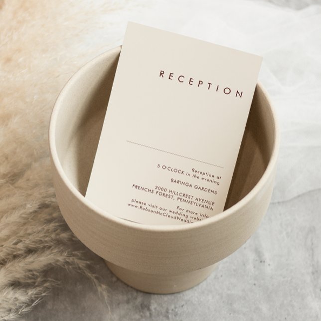 Simple Desert | Natural White Wedding Reception Enclosure Card (Creator Uploaded)