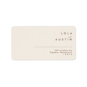 Simple Desert Natural White Wedding RSVP Address Label