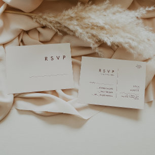 Simple Desert Natural White Wedding RSVP Postcard