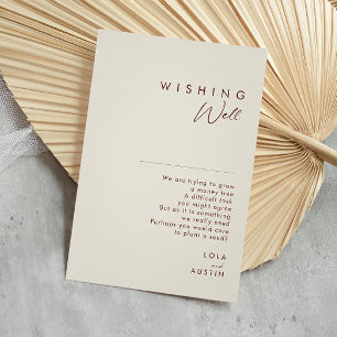 Simple Desert   Natural White Wedding Wishing Well Enclosure Card