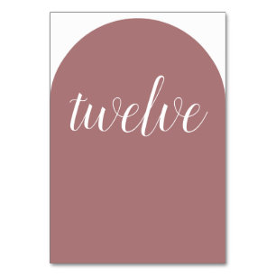Simple Desert Rose Rounded Table Number
