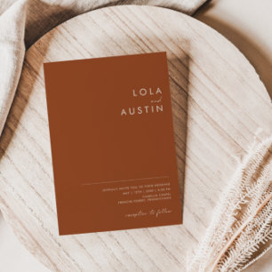 Simple Desert Terracotta All In One Wedding Invitation