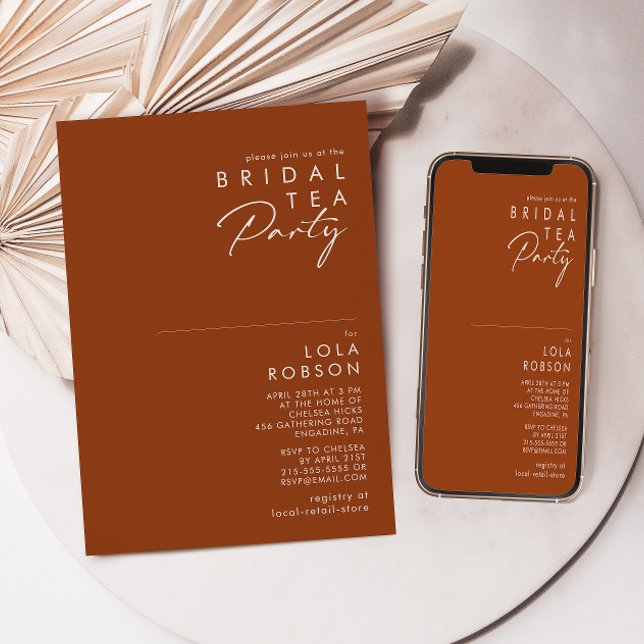 Simple Desert | Terracotta Bridal Tea Party Invitation (Creator Uploaded)