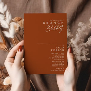 Simple Desert Terracotta Brunch & Bubbly Shower Invitation