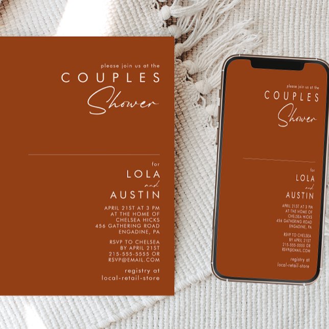 Simple Desert | Terracotta Couples Shower Invitation (Creator Uploaded)