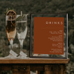 Simple Desert | Terracotta Drinks Menu Sign<br><div class="desc">This Simple Desert | Terracotta drinks menu sign is exactly what you're looking for to complete your modern rustic boho wedding. Perfect for either a vintage minimalist western vibe or a retro fall bohemian feel. The minimal natural white font truly pops with this colourful autumn background. You can choose to...</div>