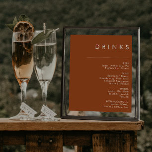 Simple Desert   Terracotta Drinks Menu Sign
