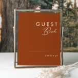 Simple Desert | Terracotta  Guest Book Sign<br><div class="desc">This Simple Desert | Terracotta guest book sign is exactly what you're looking for to complete your modern rustic boho wedding. Perfect for either a vintage minimalist western vibe or a retro fall bohemian feel. The minimal natural white script truly pops with this colorful autumn background. You can choose to...</div>