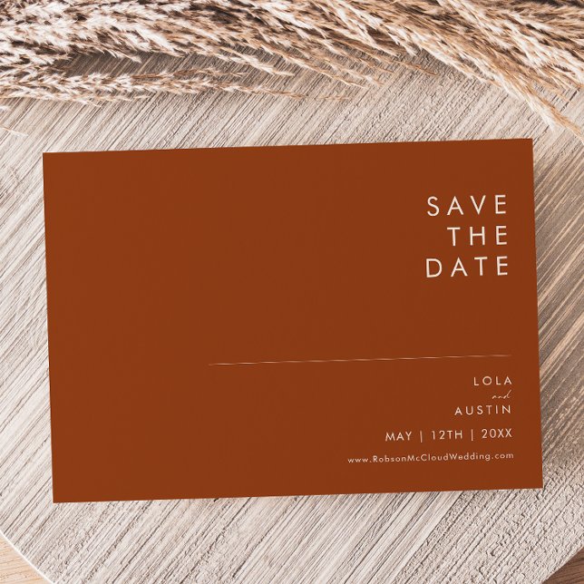 Simple Desert Terracotta Horizontal Save The Date (Creator Uploaded)