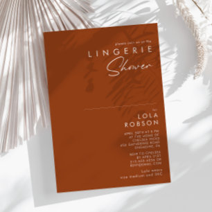 Simple Desert Terracotta Lingerie Shower Invitation