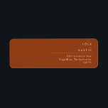 Simple Desert | Terracotta Return Address Label<br><div class="desc">This Simple Desert | Terracotta return address label is exactly what you're looking for to complete your modern rustic boho wedding. Perfect for either a vintage minimalist western vibe or a retro fall bohemian feel. The minimal natural white script truly pops with this colourful autumn background. You can choose to...</div>