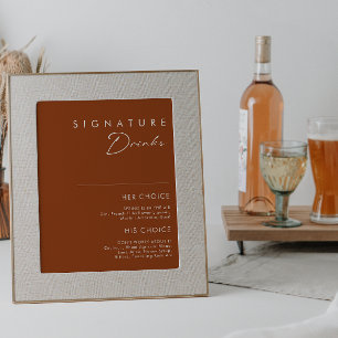 Simple Desert   Terracotta Signature Drinks Sign