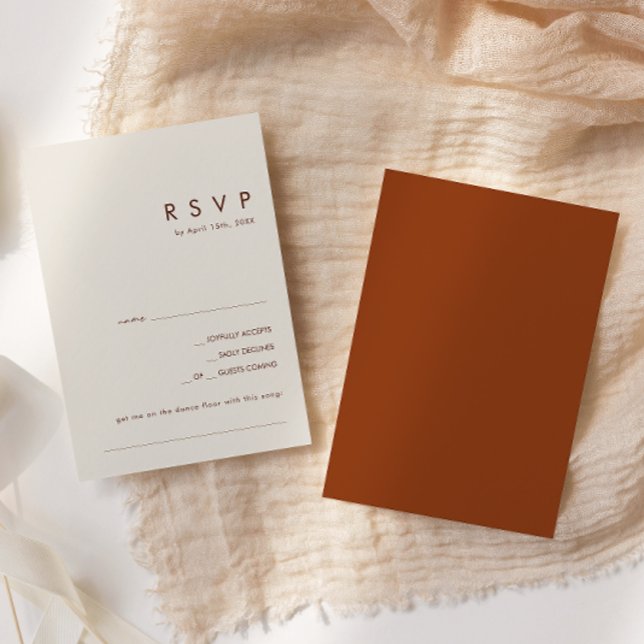 Simple Desert | Terracotta Song Request RSVP Card (Creator Uploaded)