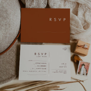 Simple Desert Terracotta Song Request RSVP Postcard