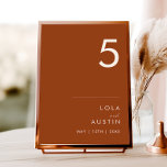 Simple Desert | Terracotta Table Number<br><div class="desc">This Simple Desert | Terracotta table number is exactly what you're looking for to complete your modern rustic boho wedding. Perfect for either a vintage minimalist western vibe or a retro fall bohemian feel. The minimal natural white script truly pops with this colourful autumn background. You can choose to keep...</div>